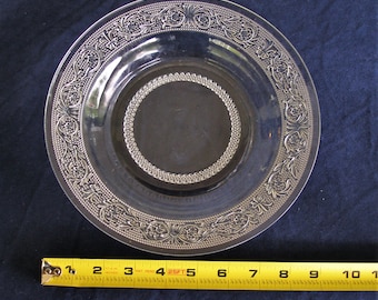 KIG Malaysia Fleur De Lis pressed glass Luncheon Plate (312)
