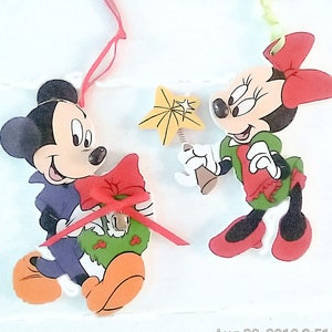 Vintage Christmas Mickey and Minnie Ornament (152)