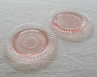Vintage Mayfair Anchor Hocking Pink Depression Glass Bread and Butter Plate 1931 - 1937 (608)