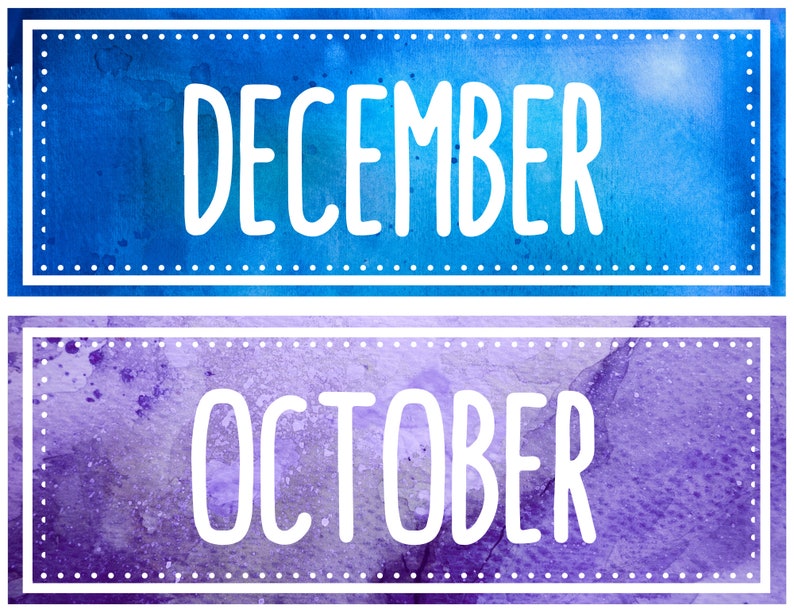 Watercolor Classroom Calendar Etsy