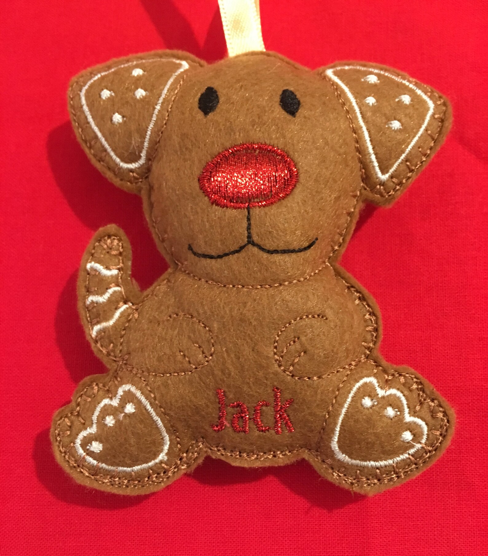 CHRISTMAS decoration GINGER DOG Stuffies personalised Etsy