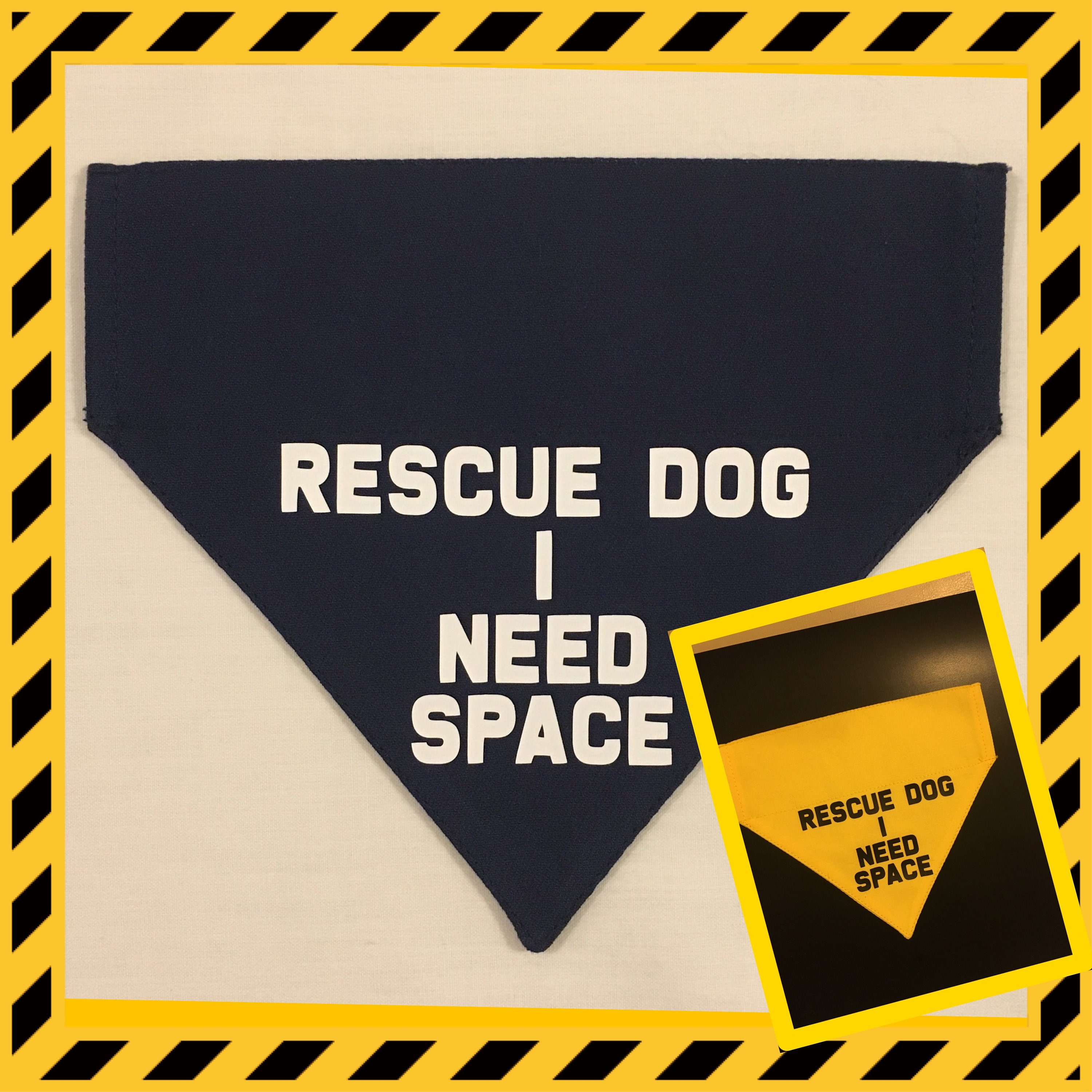 Rescue Dog I Need Space Dog Bandana Slide on to Collar Etsy UK Rescue Dog I Need Space Dog Bandana Slide on to Collar Etsy UK