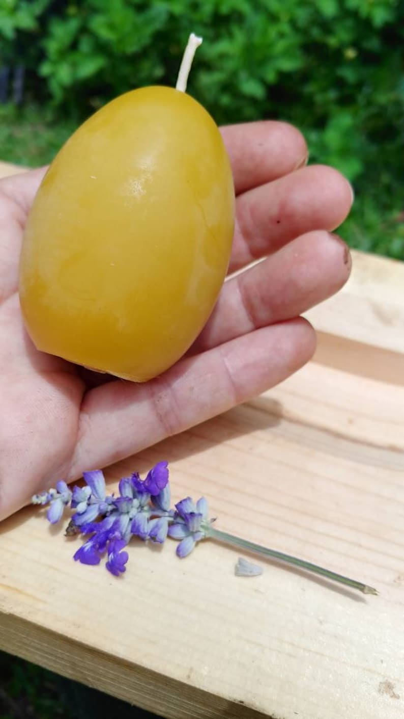 Beeswax Candles Egg Candle Pure Beeswax Votive Natural Etsy