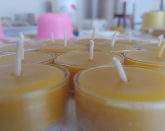 Tealight, Beeswax Tealights ~ Pure Beeswax Candles ~  Beeswax Tealights