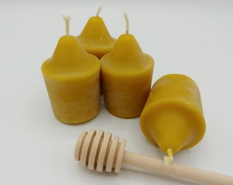 Beeswax Votives ~ Candles ~  Natural Honey Scent, Pure Premium Beeswax Aromatherapy Candles ~ Meditation Votives ~ Festival Candle Lighting