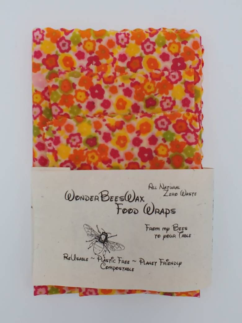 Floral Patterns Beeswax Food Wraps Reusable Wax Wrap Beeswax 