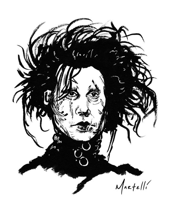Edward Scissorhands Tim Burton Art Print | Etsy