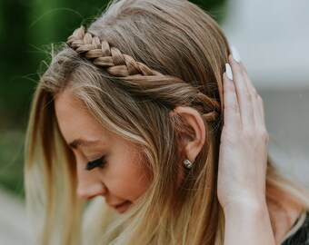 Boho Wedding Hair Two Strand Braid Headband Hair Etsy