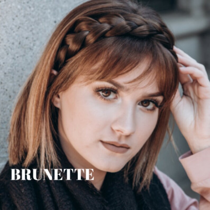 Madison Braids Bridal Wedding Hair Boho Halo Braided Headband Brunette