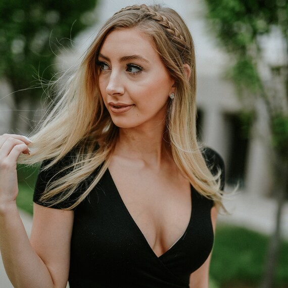 Boho Wedding Hair Two Strand Braid Headband Hair Etsy