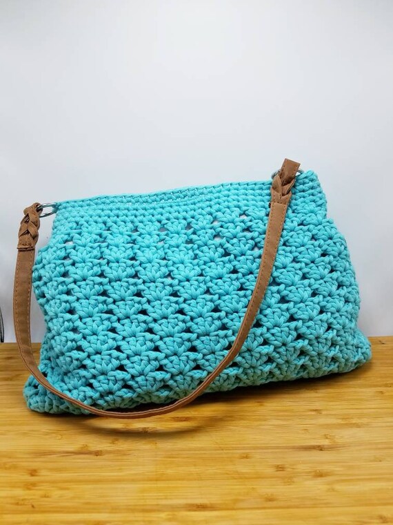 Teal Crochet Purse