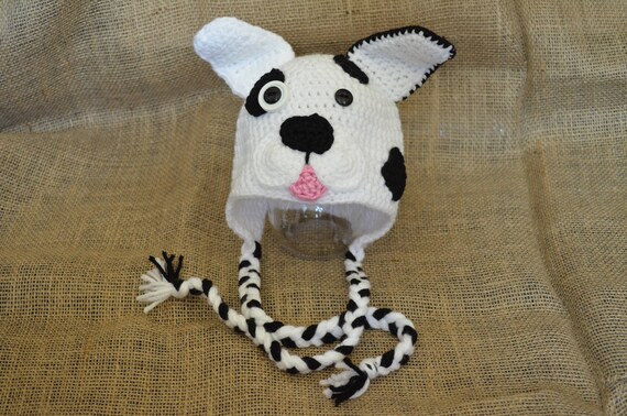 Handmade Crochet Puppy Beanie with Earflaps