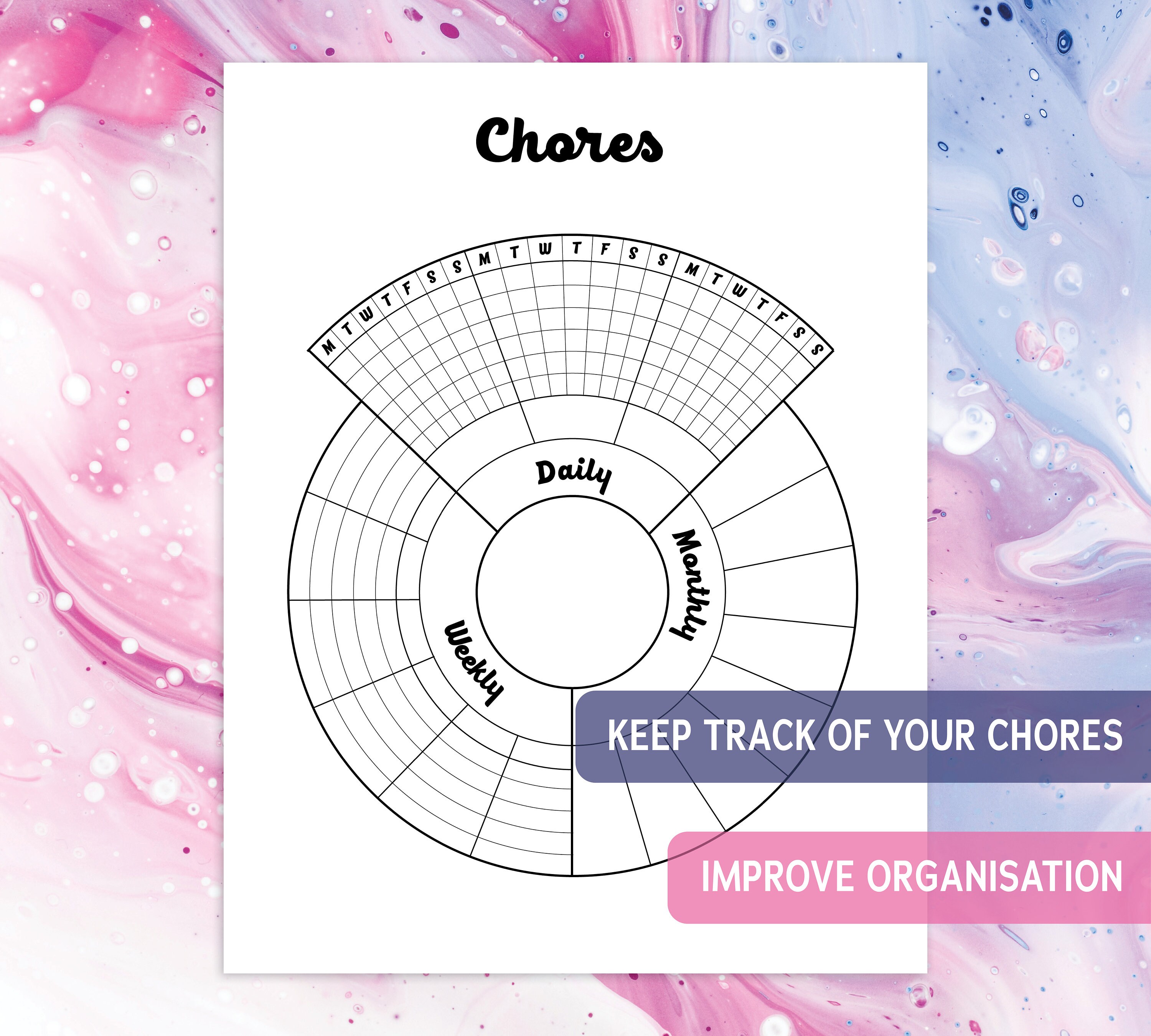 Printable Journal Template: Daily/monthly/weekly Chores Template ...