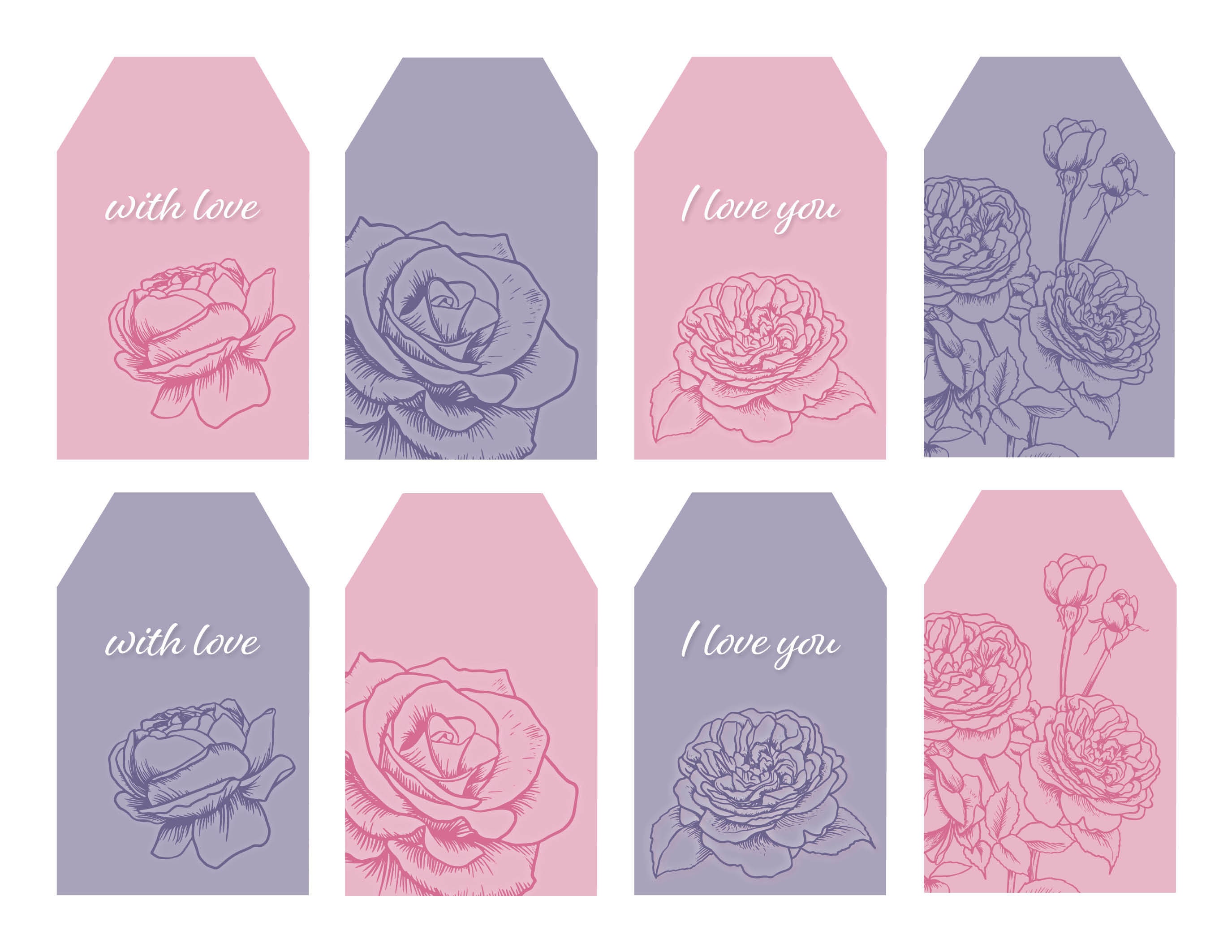 Printable Gift Tags Romantic Roses Gift Tags Holiday Etsy Sweden