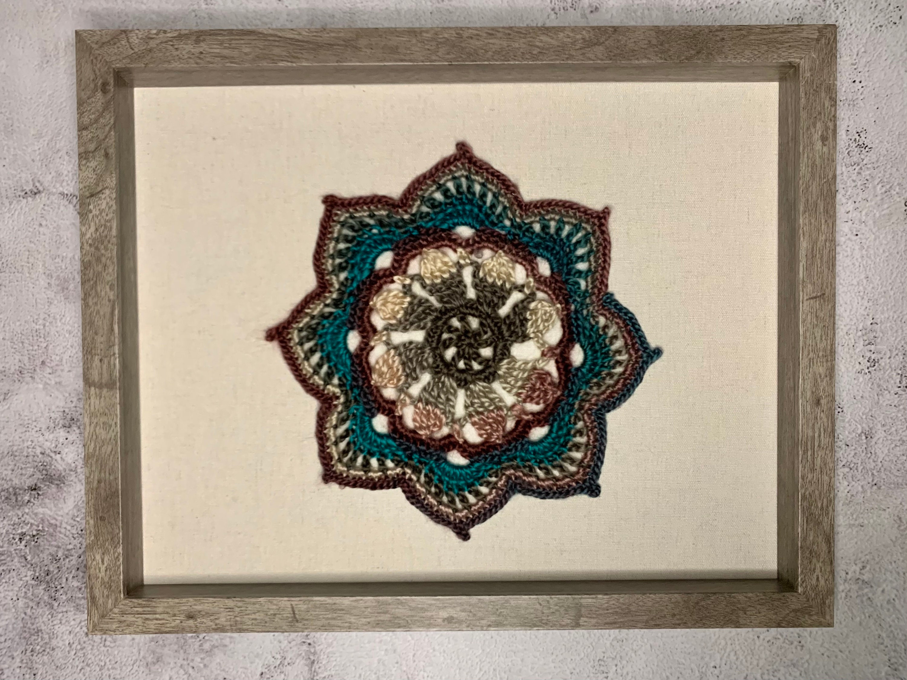 Croched Mandala Framed Wall Art Etsy