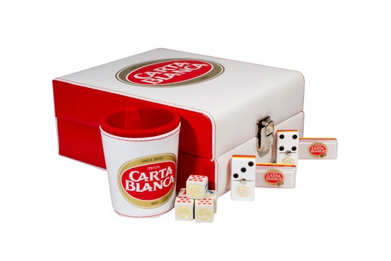 Carta Blanca Beer Deluxe Set 4 Games Domino Dice Cup 2 Etsy