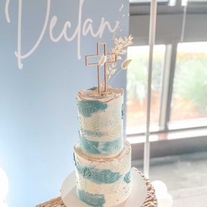 Cross Cake Topper | Minimalistic Cake Topper | Baptism Cake Topper | Communion Cake Topper