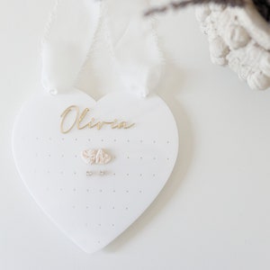 Earring Organizer | Earring Holder | Hanging Acrylic Earring Holder | Heart Shape Earring Holder |  Earring Display | Personalized Display
