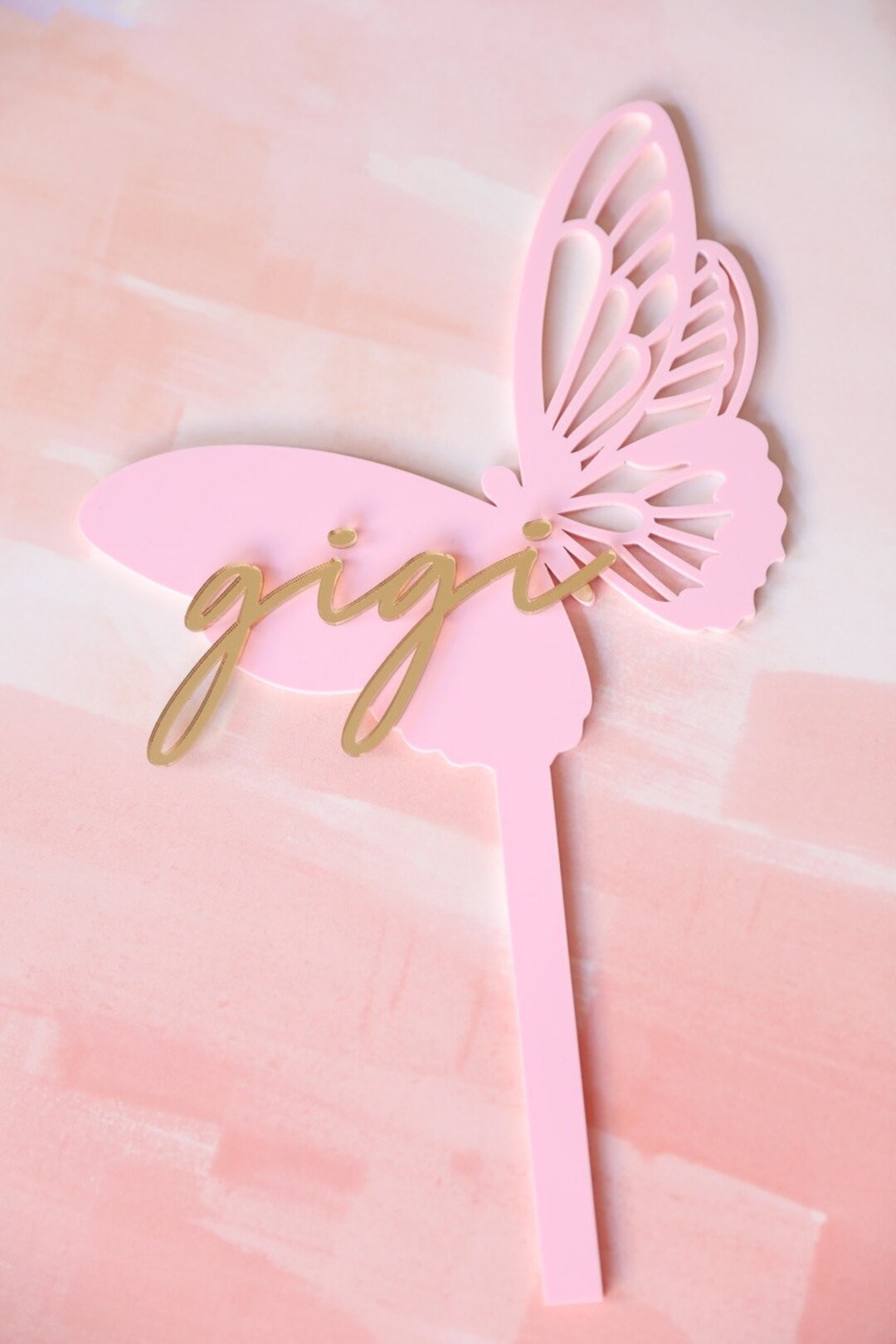 Buutterfly Topper Personalized Butterfly Acrylic Cake Topper: Birthday Party Decor - Etsy