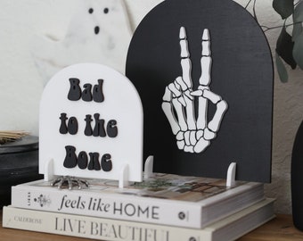 Halloween Decor | Halloween Shelf Decor | Bad to the Bone