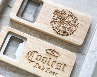 Personalized Bottle Opener| Wood Beer Opener | Beer Opener | Gift for Dad | Drink Opener | Birthday Gift for him | Wood Drink Opener|