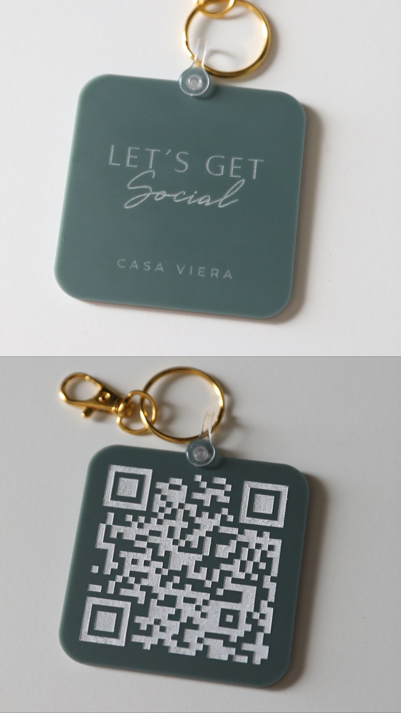 QR code keychain Personalized QR code keychain Business Keychain Business Marketing Acrylic Keychain QR keychain Let’s get social+ QR