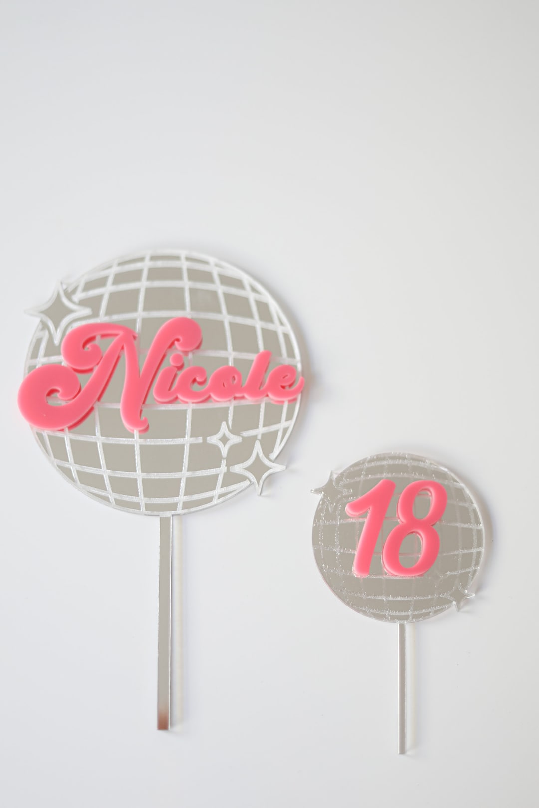 Disco Acrylic Cake Topper Customized Cake Topper Birthday Decor Party ...