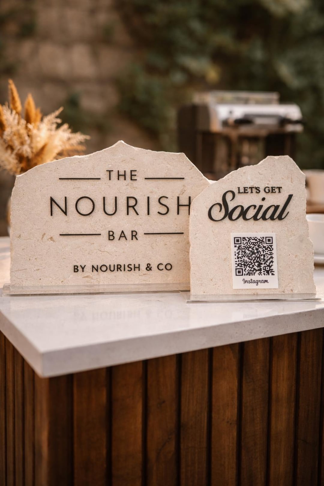 Stone QR Code Sign | Custom Business Display Sign | Acrylic Lettering ...