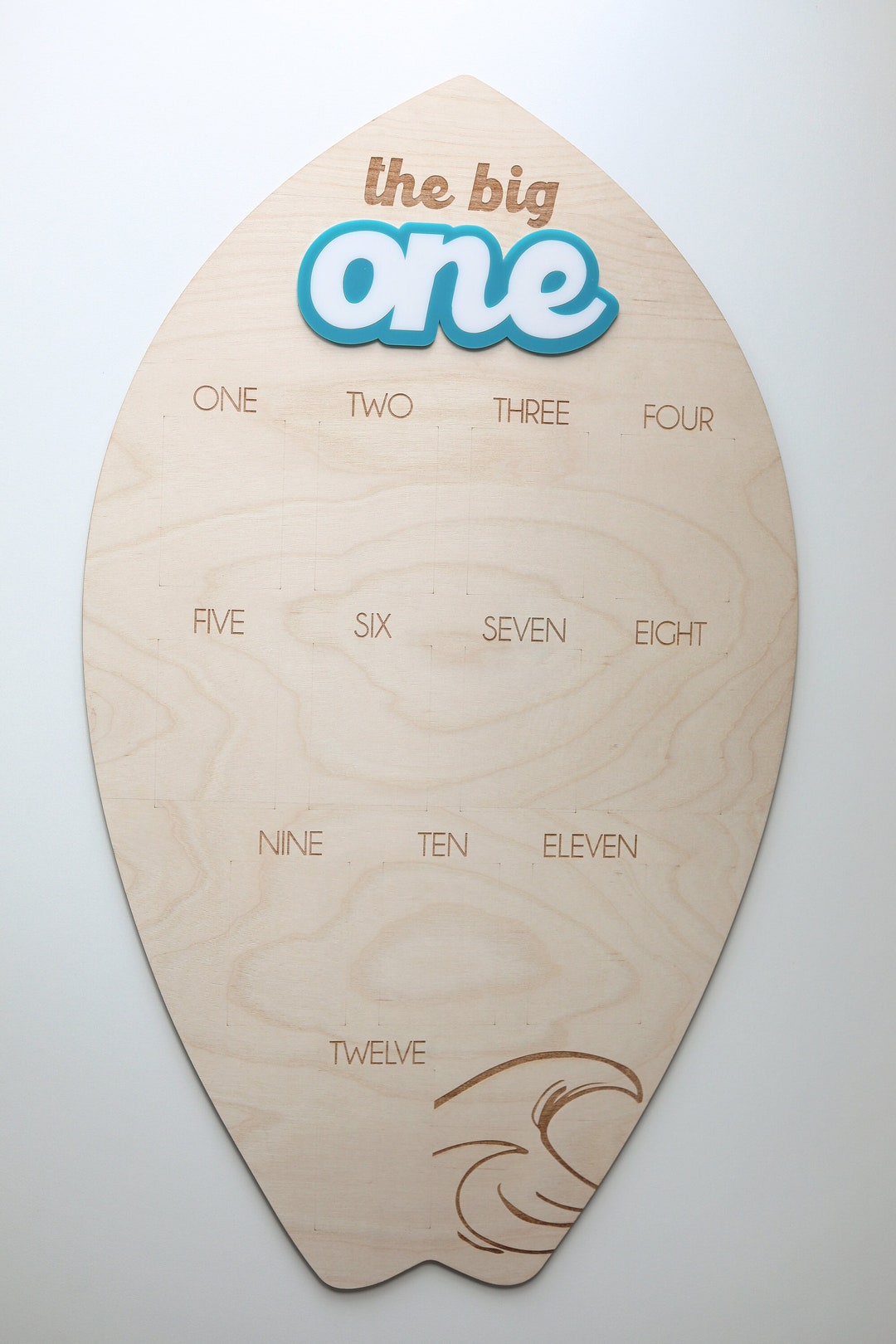 Surfboard First Birthday Photo Sign: Beach Party Milestone, Wooden ...