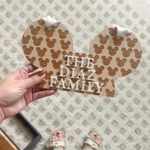 Mouse Inspired Family Stroller Tag: Engraved Wood & Acrylic