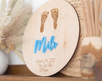 10" Baby Footprint Sign