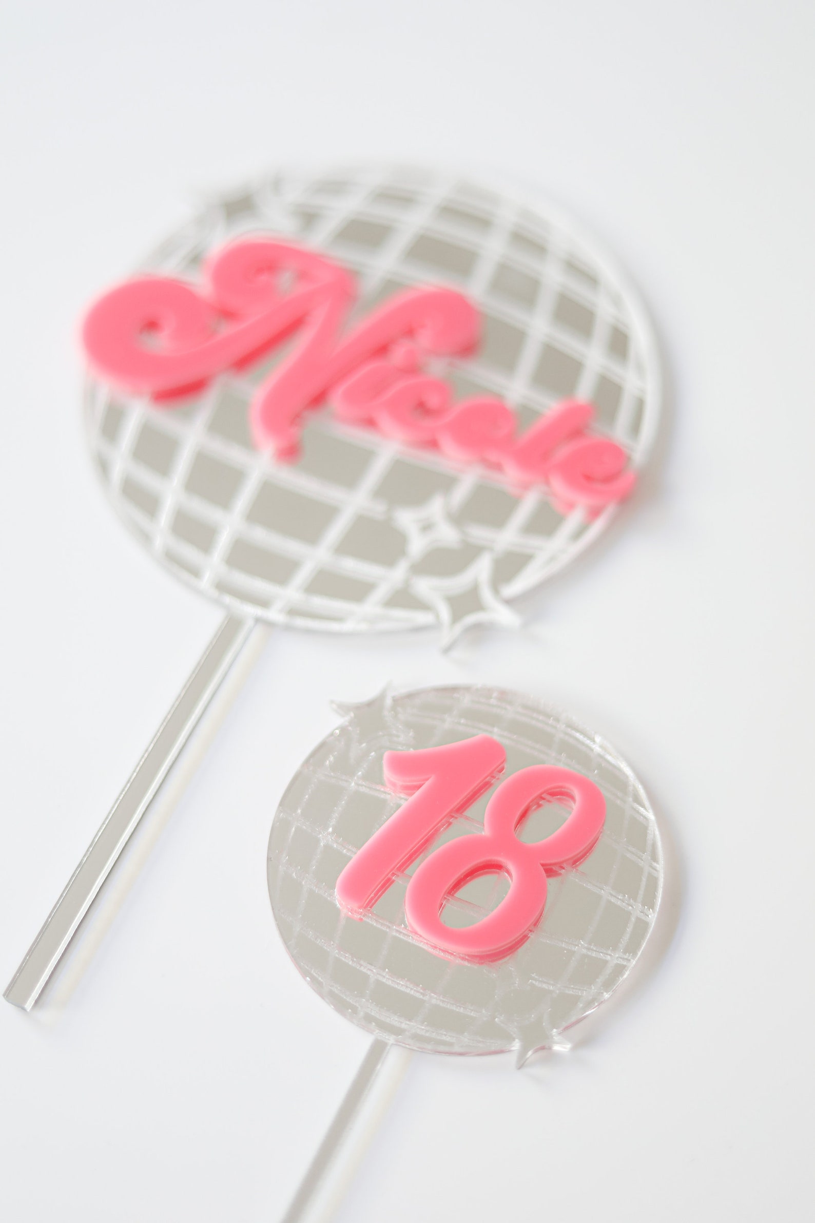Disco Acrylic Cake Topper Customized Cake Topper Birthday - Etsy