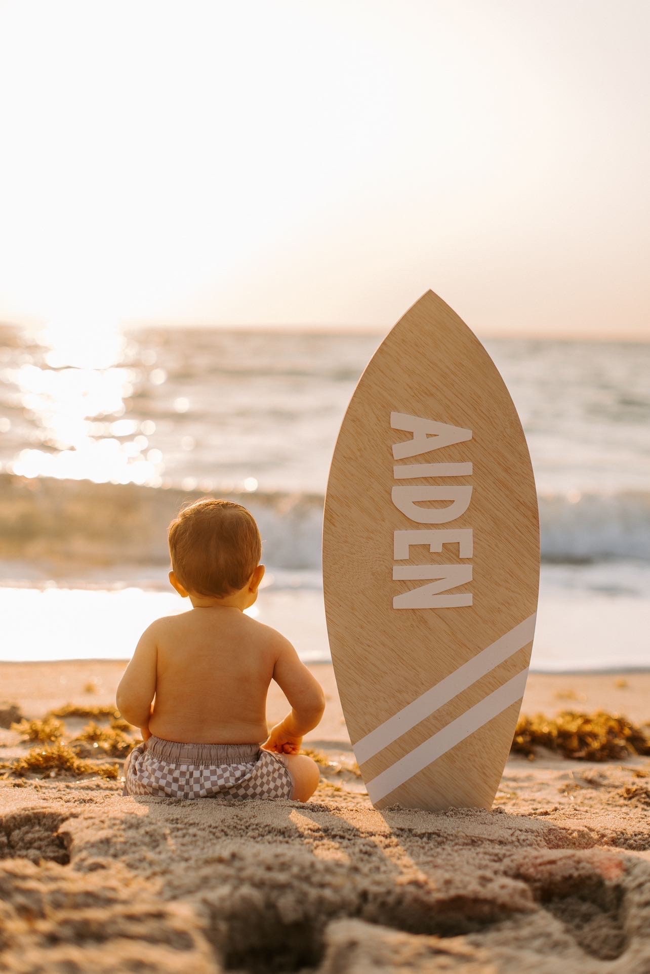 Personalized Surfboard Wooden Name Sign: Beach Room Decor | the