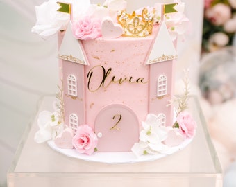 Princess Castle Cake Topper: Personalized Party Decoration