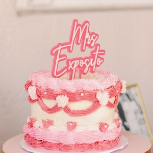 Mrs Acrylic Cake Topper| Wedding Cake Topper | Cake Topper | Bridal Shower  | Acrylic Topper | Bridal Cake Topper