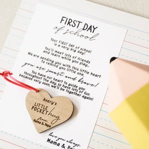 Pocket Hug | Back to School | First Day of School | First day gift