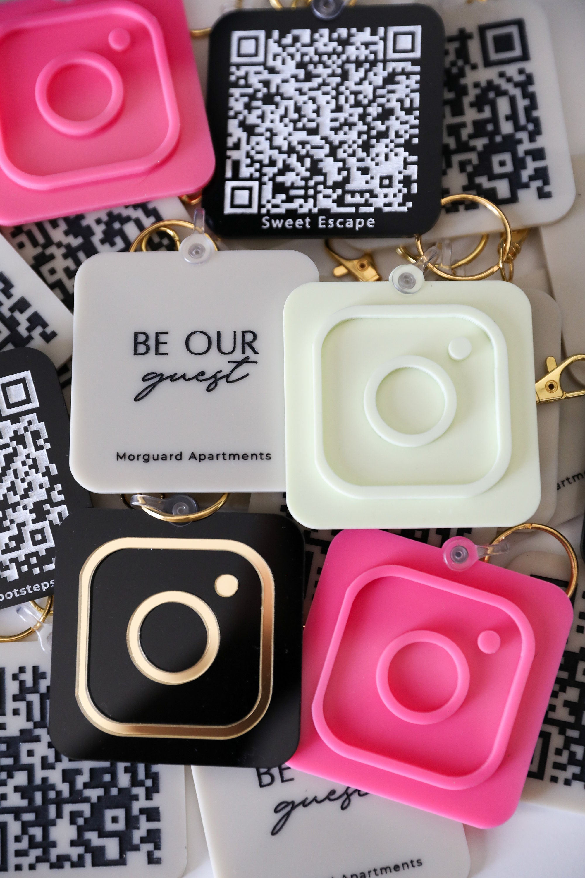 Personalized QR Code Acrylic Keychain: Business Marketing - Etsy