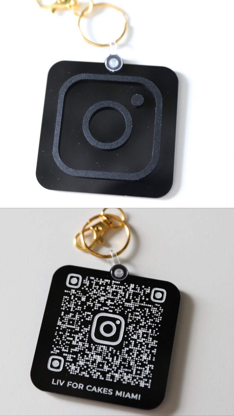 QR code keychain Personalized QR code keychain Business Keychain Business Marketing Acrylic Keychain QR keychain Instagram logo + QR