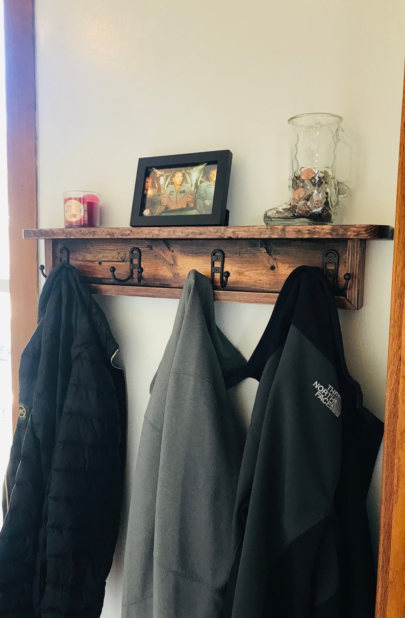 Coat Rack // Towel Rack With Shelf Etsy
