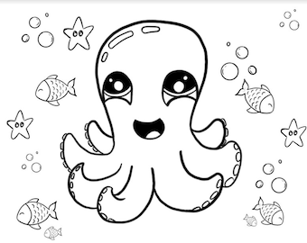 Cute Octopus Coloring Pages