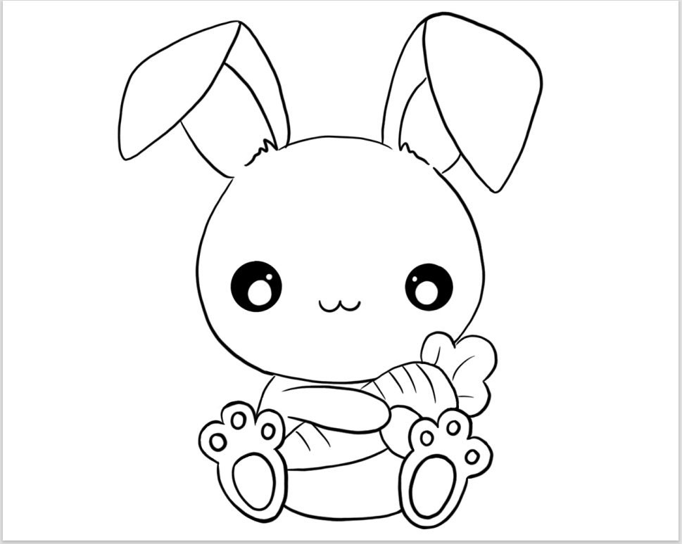 Easter Bunny Coloring Page - Etsy