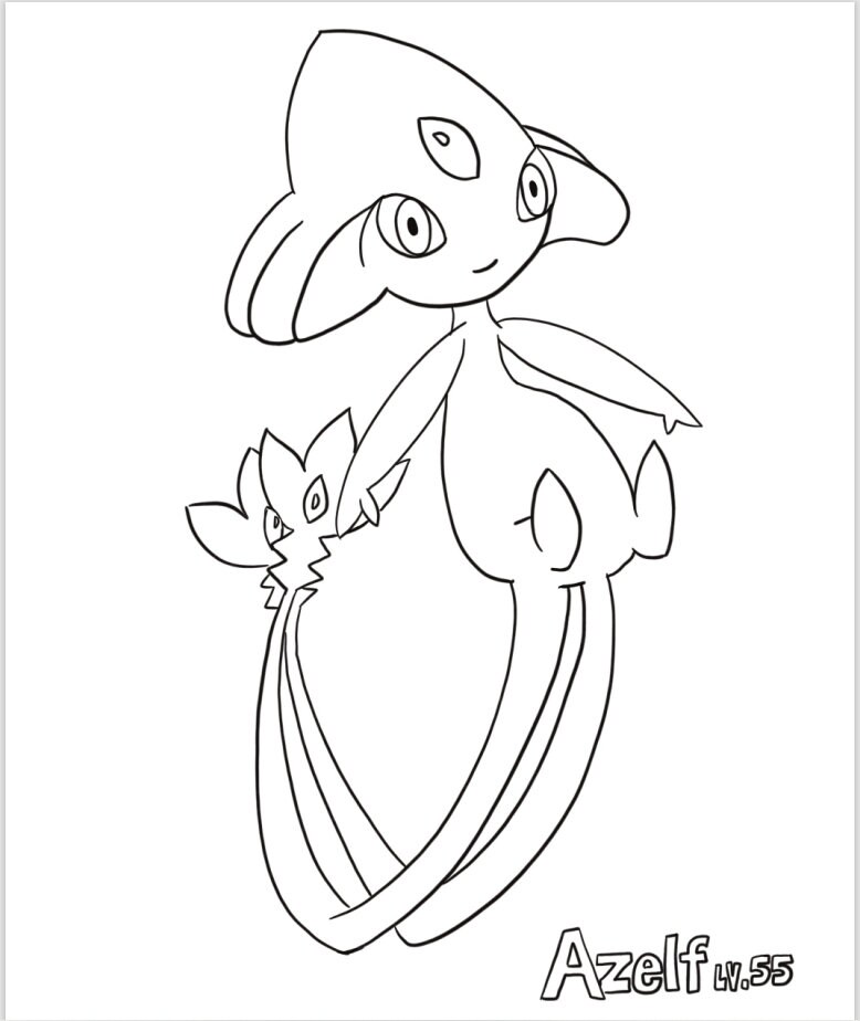 Azelf Coloring Page Etsy