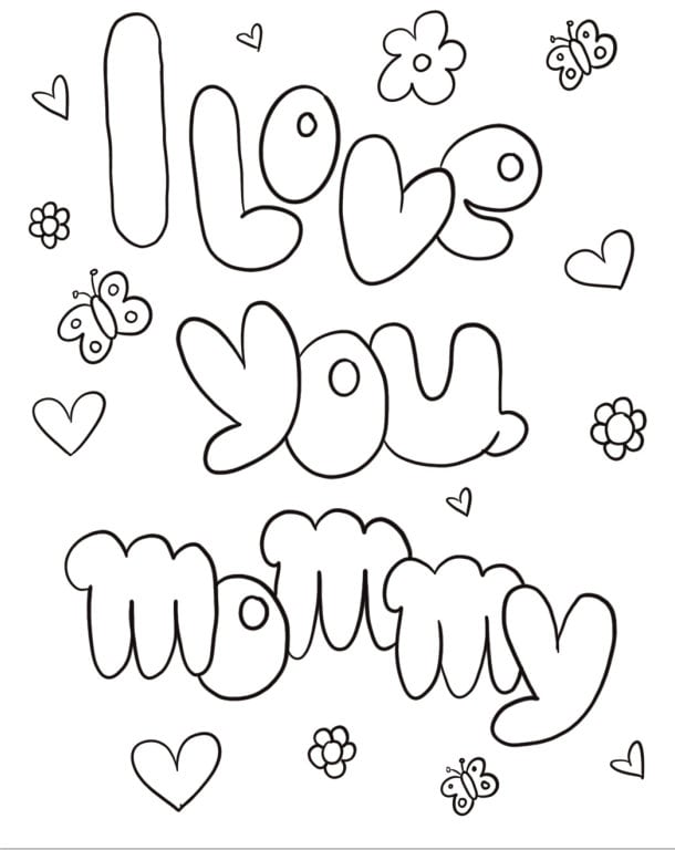 I Love You Mommy Coloring Page - Etsy