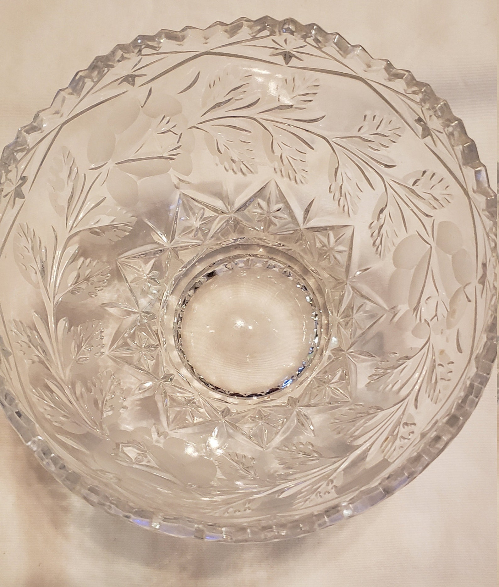 24 Lead Crystal Zajecar bowl vase with scalloped edge and Etsy