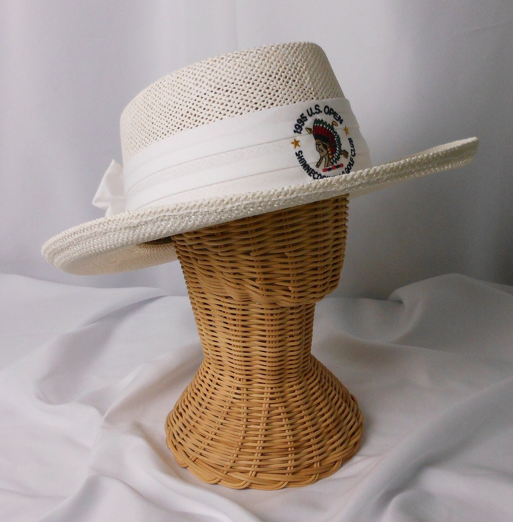 FIRETHORN Women\'s 1995 US Open Shinnecock Hills Golf Club Straw Hat RARE 1995 U.S. Open Shinnecock Hills Golf Hat by Izod- Rare  main image 4