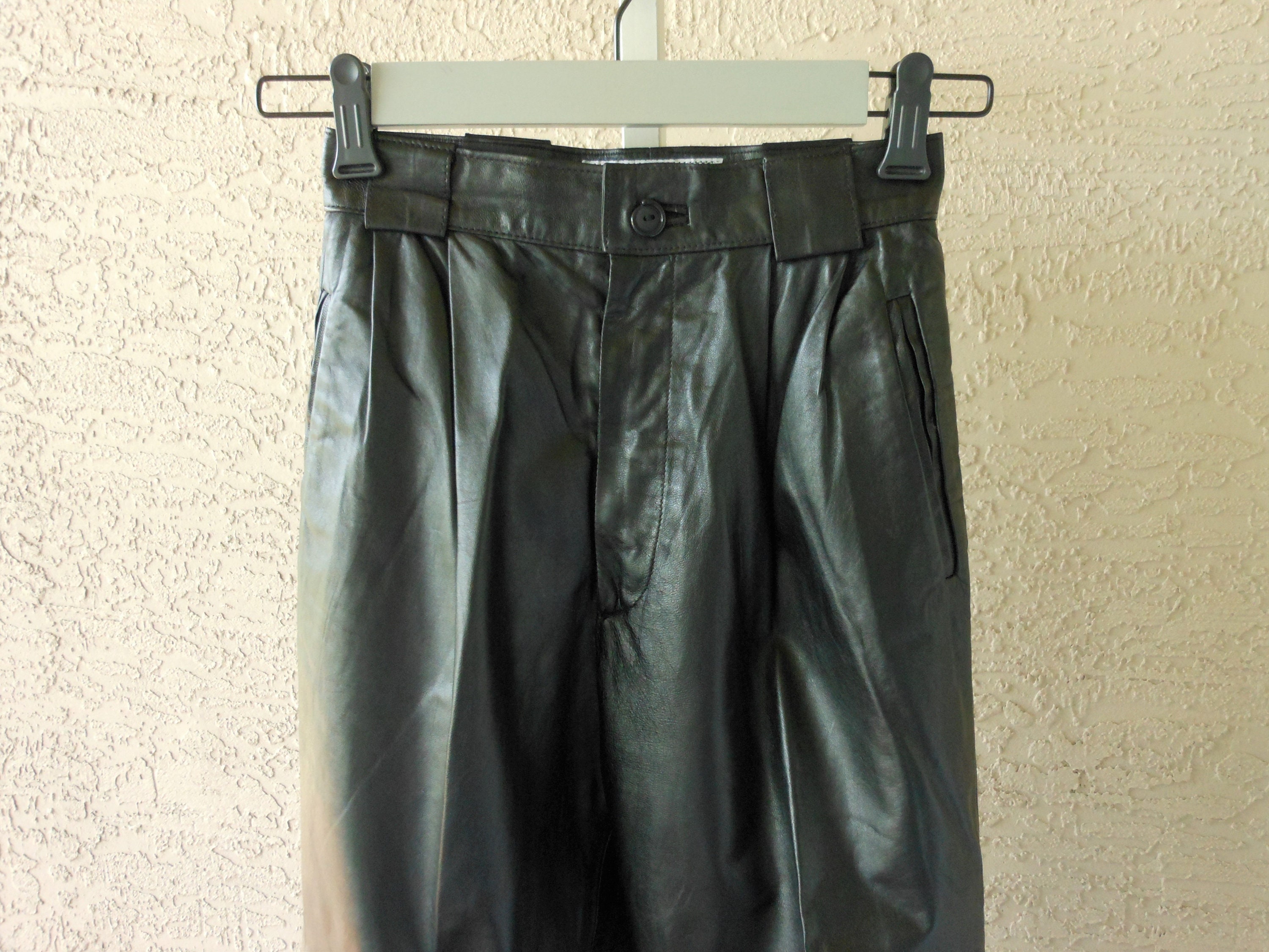 Taki's Kids Black Leather Trousers Children's Luxury 80's Clothing Vintage Mrs Clothing Unisex Kids Clothing Trousers 
