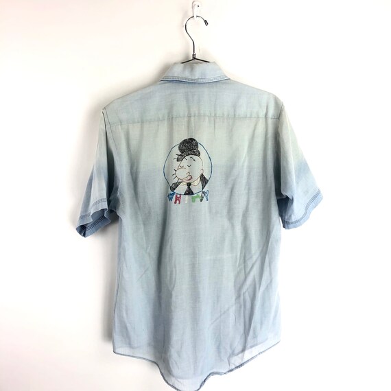 Vintage 70s Campus Button Down Whimpy Drawing Sz … - image 1
