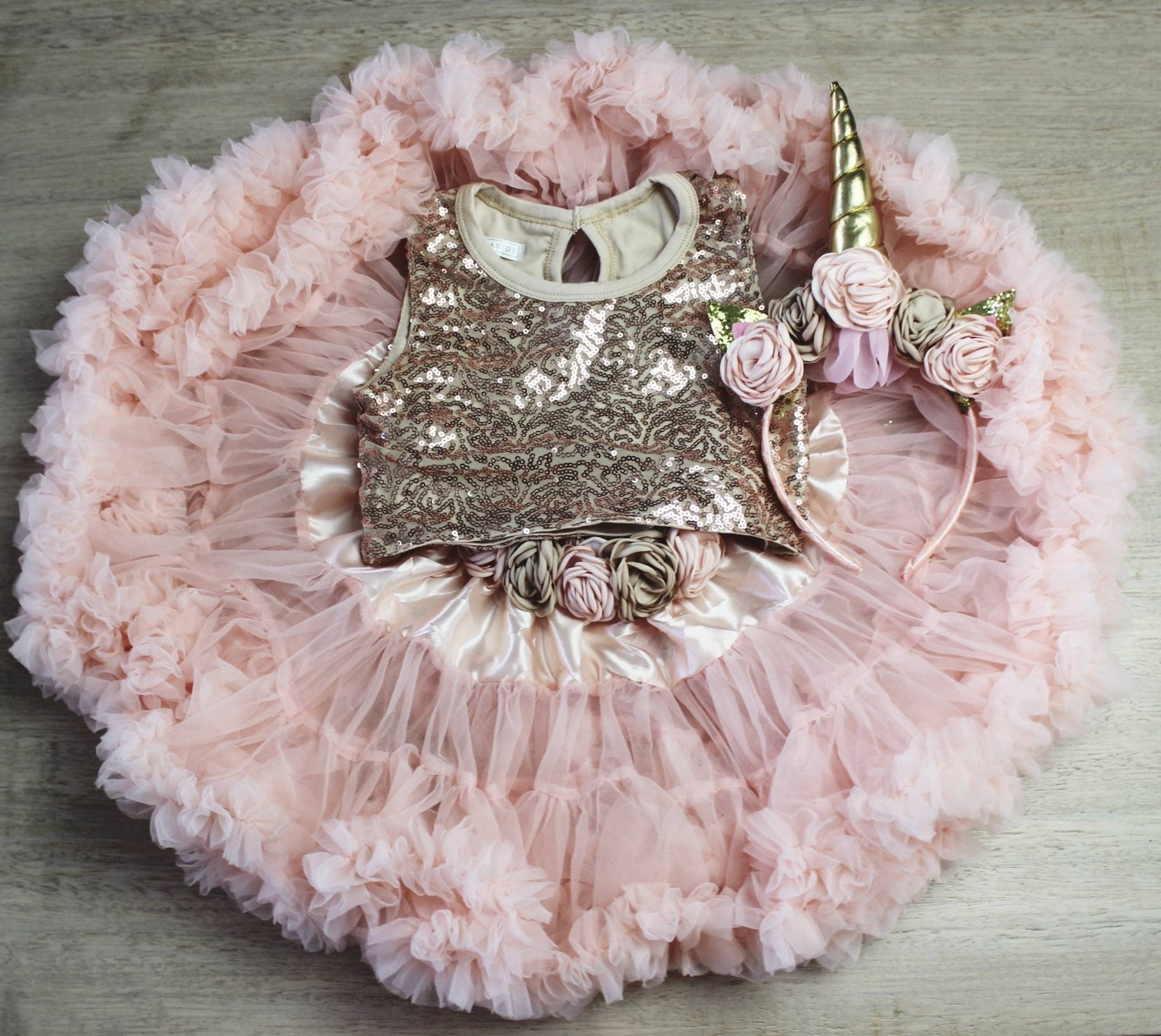 Unicorn First Birthday Outfit Baby Girl 1st Birthday Tutu Gold