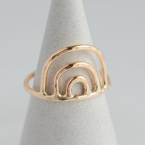 Hammered Rainbow Ring: 14K Gold Filled or Sterling Silver