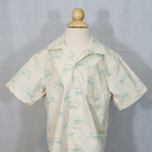 Boy&#39;s Toddler Shirt - Size 4T - 100% Cotton - Button-Up Shirt - Muslin - Tigers - Ready to Ship